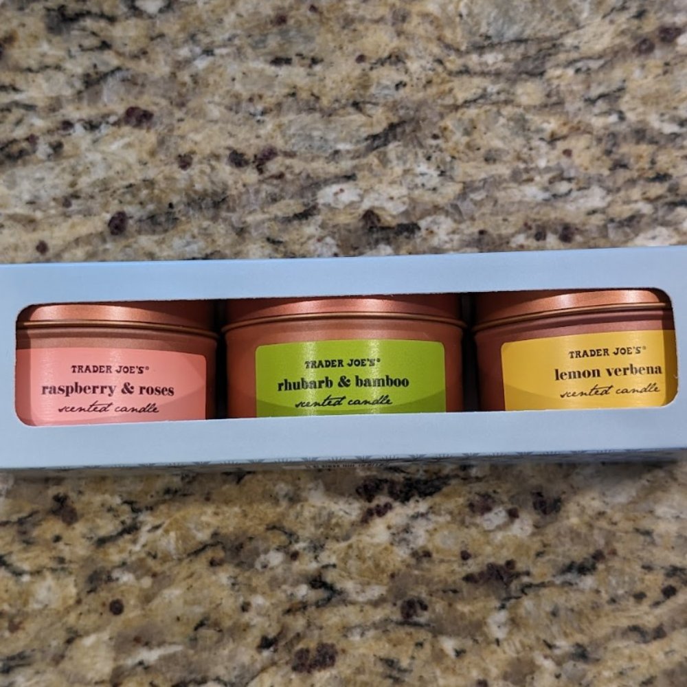 Trader Joe's fruit/flower scented candle set
